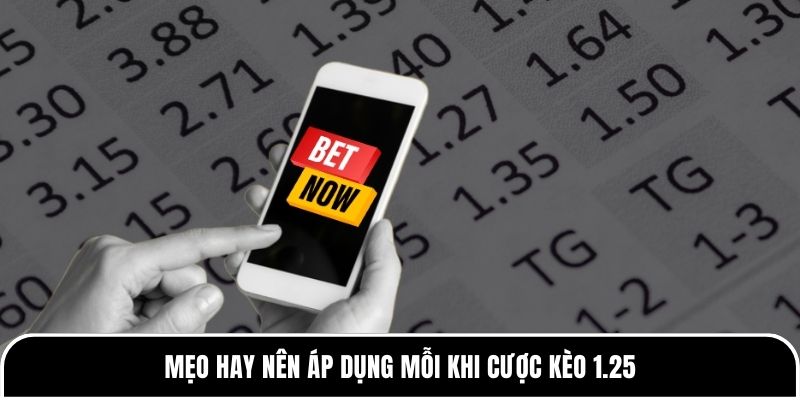 Mẹo hay nên áp dụng mỗi khi cược kèo 1.25